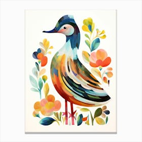 Bird Painting Collage Duck 2 Canvas Print
