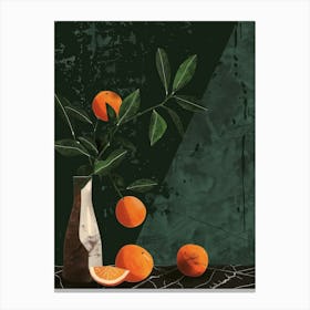 Oranges In A Vase 2 Canvas Print