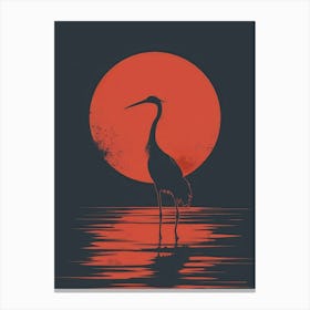 Heron At Sunset Canvas Print