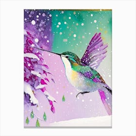 Hummingbird In Snowfall Abstract Still Life Canvas Print