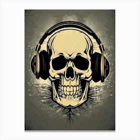 Skull With Headphones 110 Canvas Print