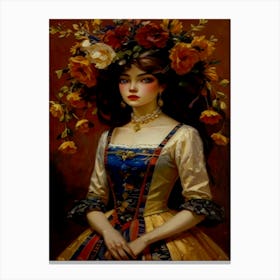 Victorian Lady, Oil Paint 2 Canvas Print