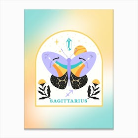 Zodiac Butterfly Sagittarius Canvas Print