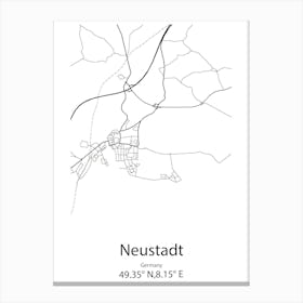 Neustadt In Holstein,Germany Minimalist Map Canvas Print