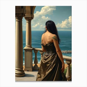 'Beauty On Ocean Veranda' Canvas Print