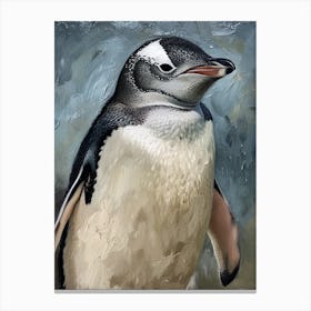 Adlie Penguin Stewart Island Ulva Island Oil Painting 1 Canvas Print