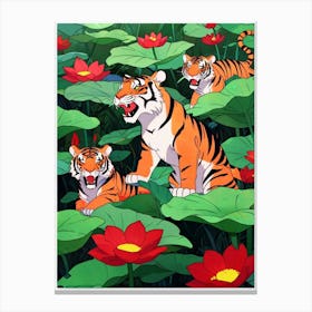 Tiger In Water Canvas Print