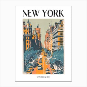 Upper West Side New York Colourful Silkscreen Illustration 3 Poster Canvas Print
