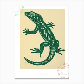 Forest Green Golden Gecko Bold Block Poster Canvas Print