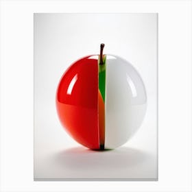 Half Red Half Green Apple Positioned In Such A Manner That They Form The Iconic Yin And Yang Symbol Canvas Print