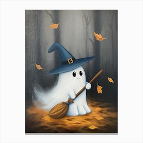 Ghost With Broom 1 Canvas Print