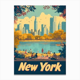 Aihrgdesign A 1970s Inspired Travel Poster For New York 4 Canvas Print