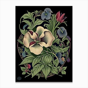 Vinca Floral Botanical Vintage Poster Flower Canvas Print