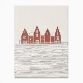 Bryggen Wharf Norway Boho Landmark Illustration Canvas Print
