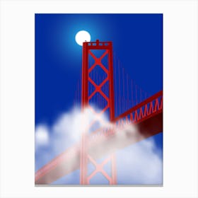 Night At The Golden Gate Bridge Canvas Print