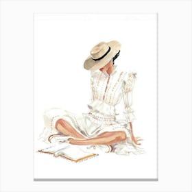 Girl In A Hat Canvas Print