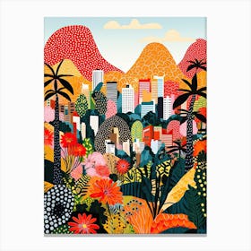 Rio De Janeiro, Illustration In The Style Of Pop Art 3 Canvas Print