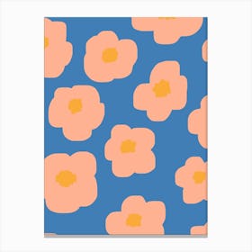 Sookie Floral Pink Blue Canvas Print