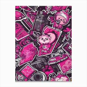 Pink And Black Canvas Print