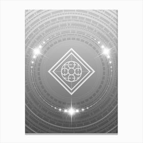 Geometric Glyph in White and Silver with Sparkle Array n.0211 Canvas Print
