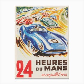 24 Heures Du Mans, Vintage Race Poster Canvas Print