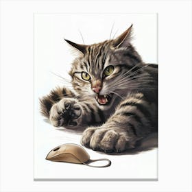 Cat With Mouse Canvas Print