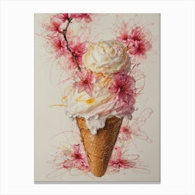 Cherry Blossom Ice Cream Canvas Print