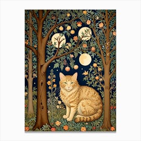 William Morris Cat In The Moonlight 13 Canvas Print