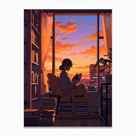 Portrait Of A Girl Reading A Book Canvas Print