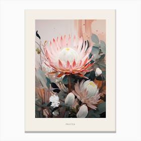 Flower Illustration Protea 10 Poster Canvas Print