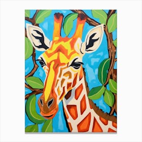 Maximalist Animal Painting Giraffe 2 Canvas Print