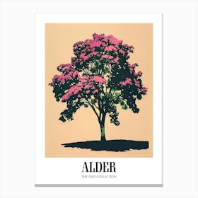 Alder Tree Colourful Illustration 3 Poster Canvas Print