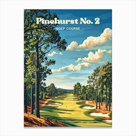 Pinehurst Resort Golf Course Digital Travel Art Leinwandbild