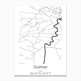 Guimar,Spain Minimalist Map Canvas Print