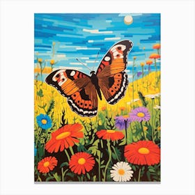 Pop Art Meadow Brown Butterfly 1 Canvas Print