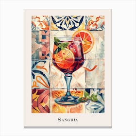 Sangria Tiled Illustration 1 Canvas Print