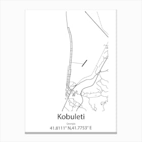 Kobuleti,Georgia Minimalist Map Canvas Print