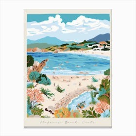 Poster Of Elafonisi Beach, Crete, Greece, Matisse And Rousseau Style 1 Canvas Print