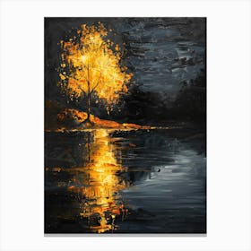 Tree By The Lake Canvas Print