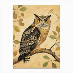 Burmese Fish Owl Vintage Illustration 2 Canvas Print