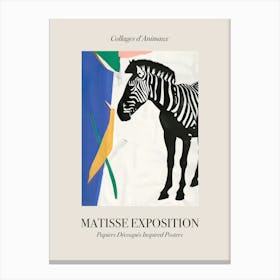 Zebra 2 Matisse Inspired Exposition Animals Poster Canvas Print