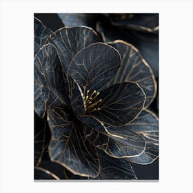 Black And Gold Flowers 2 Canvas Print