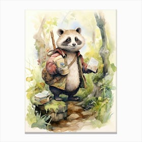 Panda Art Geocaching Watercolour 2 Canvas Print