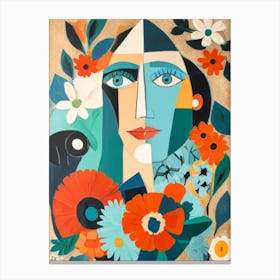 Woman With Flowers 3 Canvas Print