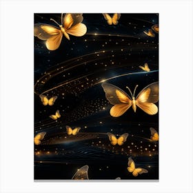 Golden Butterflies Wallpaper 5 Canvas Print
