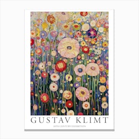 Gustav Klimt Print Flower Garden Poster Klimt Exhibition Poster Painting Wildflowers Canvas Print