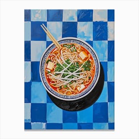 Pho Blue Checkerboard 1 Canvas Print