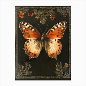 Butterfly On Black Frame Canvas Print