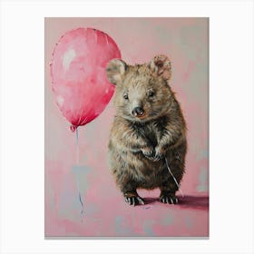 Cute Wombat 1 With Balloon Canvas Print