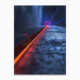 Laser Beam In The Dark Canvas Print